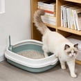 thumbnail image 5 of RKSTN Semi-Enclosed Cat Litter Box Cat Toilet, Splash-Proof Open Cat Litter Box Blue, 5 of 5