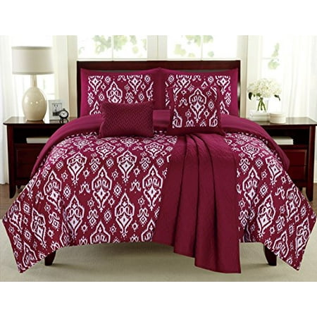 Kimberly Full Size Six Piece Comforter Set 76 X 86 Raspberry