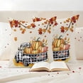 thumbnail image 3 of Fall Thanksgiving Outdoor Waterproof Pillow Covers, Rustic Orange Pumpkin Maple Leaf Decorative Square Throw Pillowcase Sofa Cushion Sham for Patio/Couch/Chair, 26"x26" 2 Pack, 3 of 8