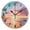 Summer Sunset Beach, variant on Dailycode Round Wall Clock Battery Operated Silent Non-Ticking Hanging Clock 10" Sea and Colorful Cobblestone
