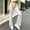 White, variant on Women's Athleisure Lounge Pants Solid Color Elastic Waist Split Hem Long Pants Casual Sporty Comfy Sleep Pants Loungewear for Women White