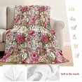 thumbnail image 5 of Pink Spring Floral Blanket Soft Cozy Warm Throw Blanket for Couch, Plush Fuzzy Flannel Fleece Blankets for Sofa, Vintage Summer Botanical Bed Blankets Lightweight Gifts for Women, 40"x50", 5 of 9