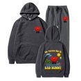 thumbnail image 1 of Conjunto de sudadera y pantalones de Bad Bunny para hombre, ropa deportiva informal, colección de otoño e invierno, 2 piezas, novedad de 2022, 1 of 4