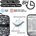 thumbnail image 4 of Dinosaur and Palm Navy Blue Pattern Bento School Insulated Lunch Bag Box with Shoulder Strap and Bottle Holder, 11" X 9.5" X 3.5", 4 of 5