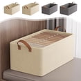 thumbnail image 1 of Caja De Almacenamiento De Tela Oxford 1Pcs 15.74x10.63x8.67" Beige Cloth Storage Box with Partitioned Compartments and Portable Handle for Clothing Organization JASKFLY, 1 of 8