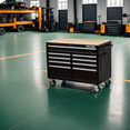 thumbnail image 5 of Rolling Tool Chest Extra-Deep 46In 9-Drawers, Mobile Tool Storage Cabinet/Work Bench with Wooden Top/Power Strip, Equipped with Casters, Handle, Liner, and Locking System, 1200 lbs Capacity, 5 of 13