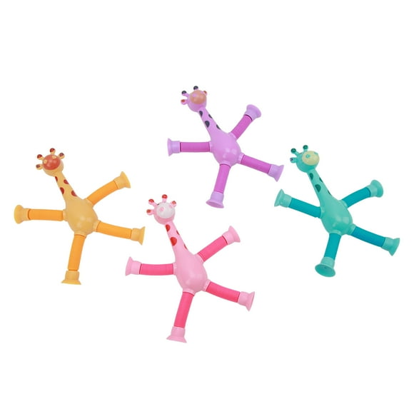 Telescopic Suction Cup Giraffe Toy,4Pcs Giraffe Tube Toy Giraffe Tube Toy Suction Cup Pop Tube Giraffe High Capacity