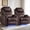 Brown, variant on Set of 2 Power Recliner Chair with Heat and Massage, PU Leather Home Theater Seating with LED Lights/Cup Holders/Side Pocket/USB Port, Reclining Sofa Chair for Living Room