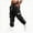 A52-Black, variant on Cotton Linen Pants Men, Summer Beach Pants Loose Fit with Elastic Waist Drawstring Wine XXXL