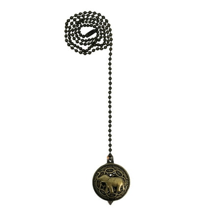 

Royal Designs 24 Inch Adjustable Ceiling Fan Pull Chain Extension with Baby Elephant Ornament Antique Brass