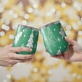 thumbnail image 2 of 12oz Stemless Wine Tumblers Green Christmas Tree Pattern Vacuum Insulated Stainless Steel Travel Tumbler Cups Mug with Lid and Straw for Champaign,Cocktail,Beer with Cleaning Brush, 2 of 5