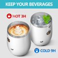 thumbnail image 4 of 12oz Stainless Steel Insulated Wine Tumbler with Lid and Straw – Double Wall Vacuum Mug for Hot & Cold Drinks, 304 Steel Interior, Sweat-Free Design, 4 of 5