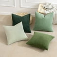 thumbnail image 4 of Ziyou kuaile Summer Boho Farmhouse Sage Green Throw Pillow Covers 18x18 Inch Set of 4 Mordern Nordic Cushion Covers Soft Corduroy Home Decor for Couch Bed Sofa Living Room Forest Green, 4 of 7