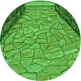 thumbnail image 1 of Ahgly Company Machine Washable Indoor Round Transitional Green Area Rugs, 3' Round, 1 of 7
