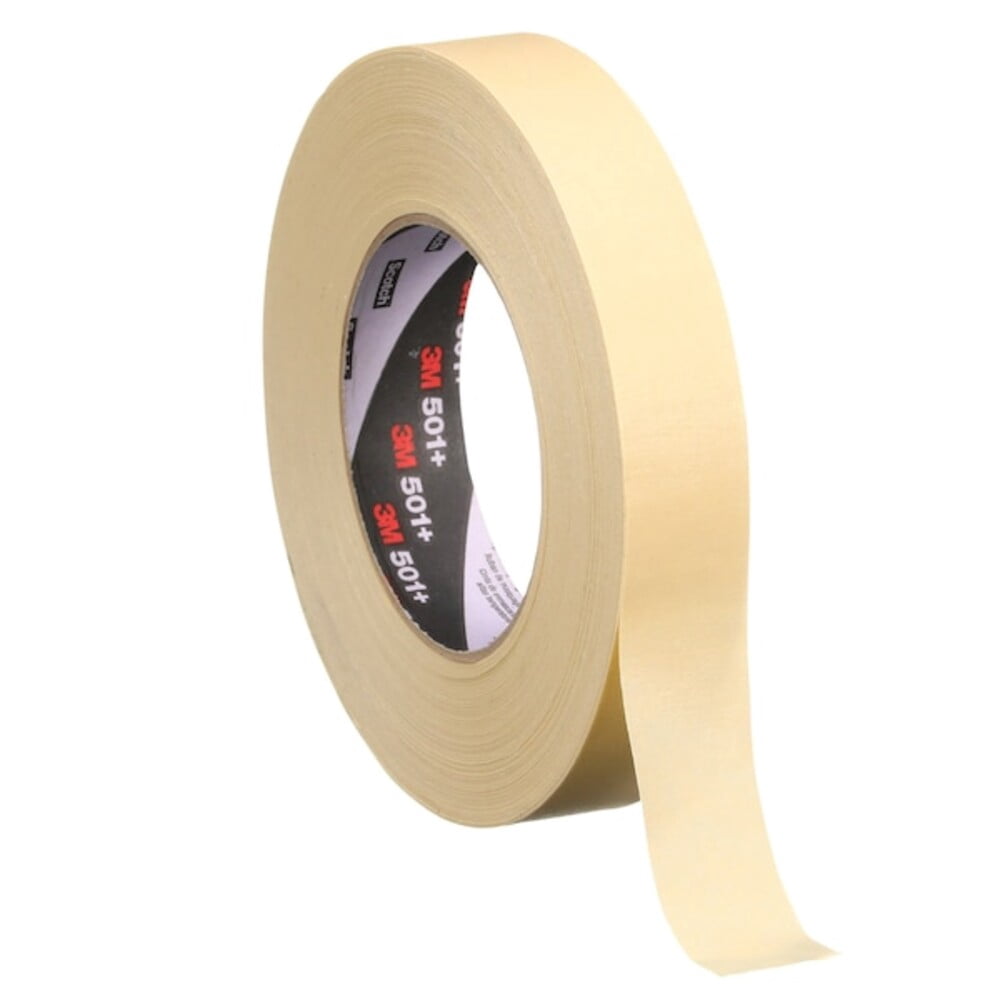Painter's Tape, 24 mm W x 55 m L, 7.3 mil Thick, Tan, Rubber Adhesive, 36 PK 501+