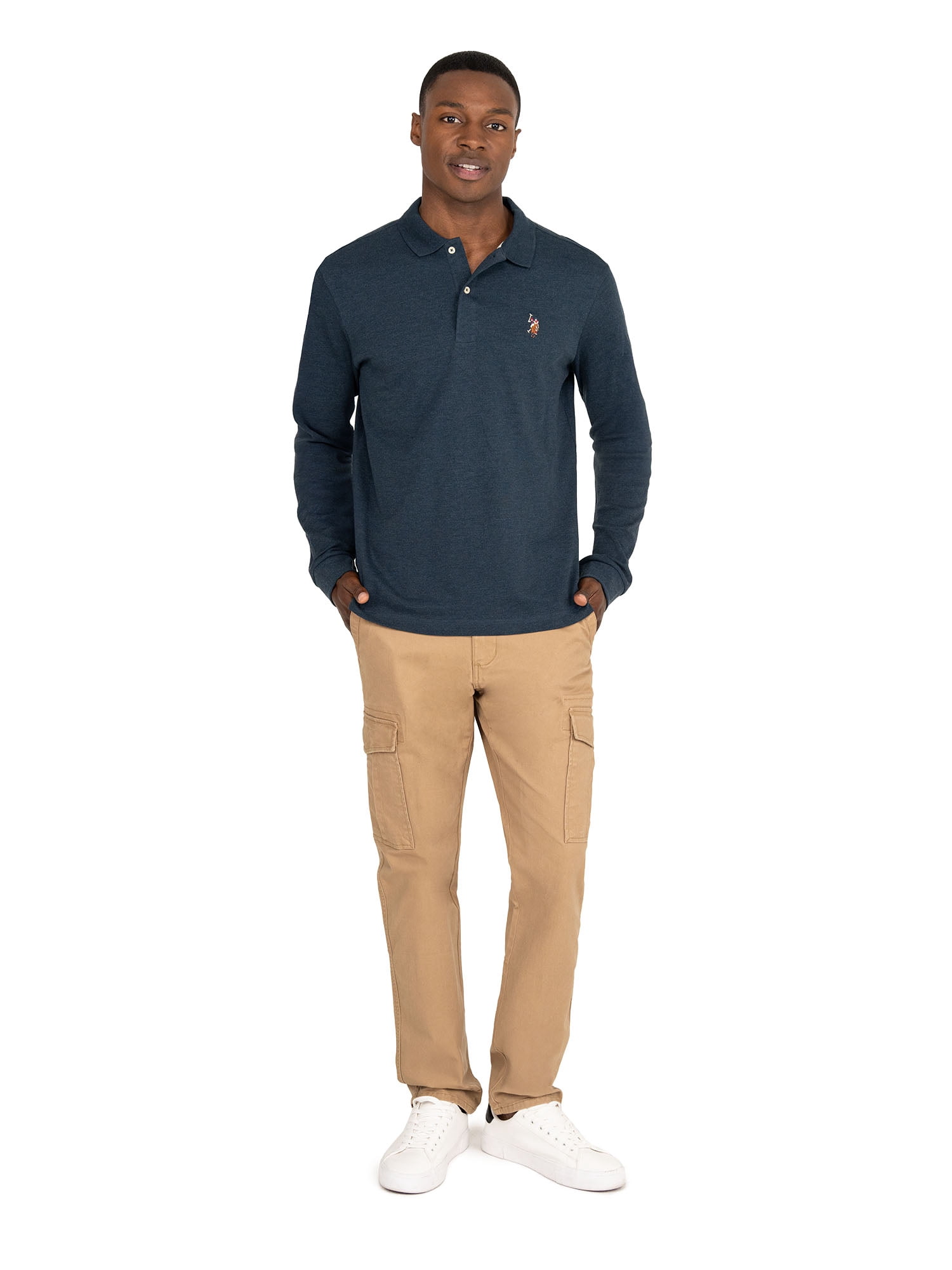 U.S. Polo Assn. Men's Long Sleeve Interlock Polo