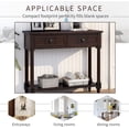thumbnail image 3 of Console Table Traditional Sofa Table with 2 Drawers and Bottom Storage Shelf, 3 of 7