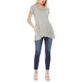 thumbnail image 4 of Women's Casual Short Sleeve Relaxed Fit Round Neck Side Pockets Tunic Top, 4 of 4