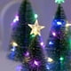 thumbnail image 5 of Árbol verde artificial de 6,7 pulgadas con luces LED, estrella, copa de árbol para Navidad, 7 Uds., 5 of 9