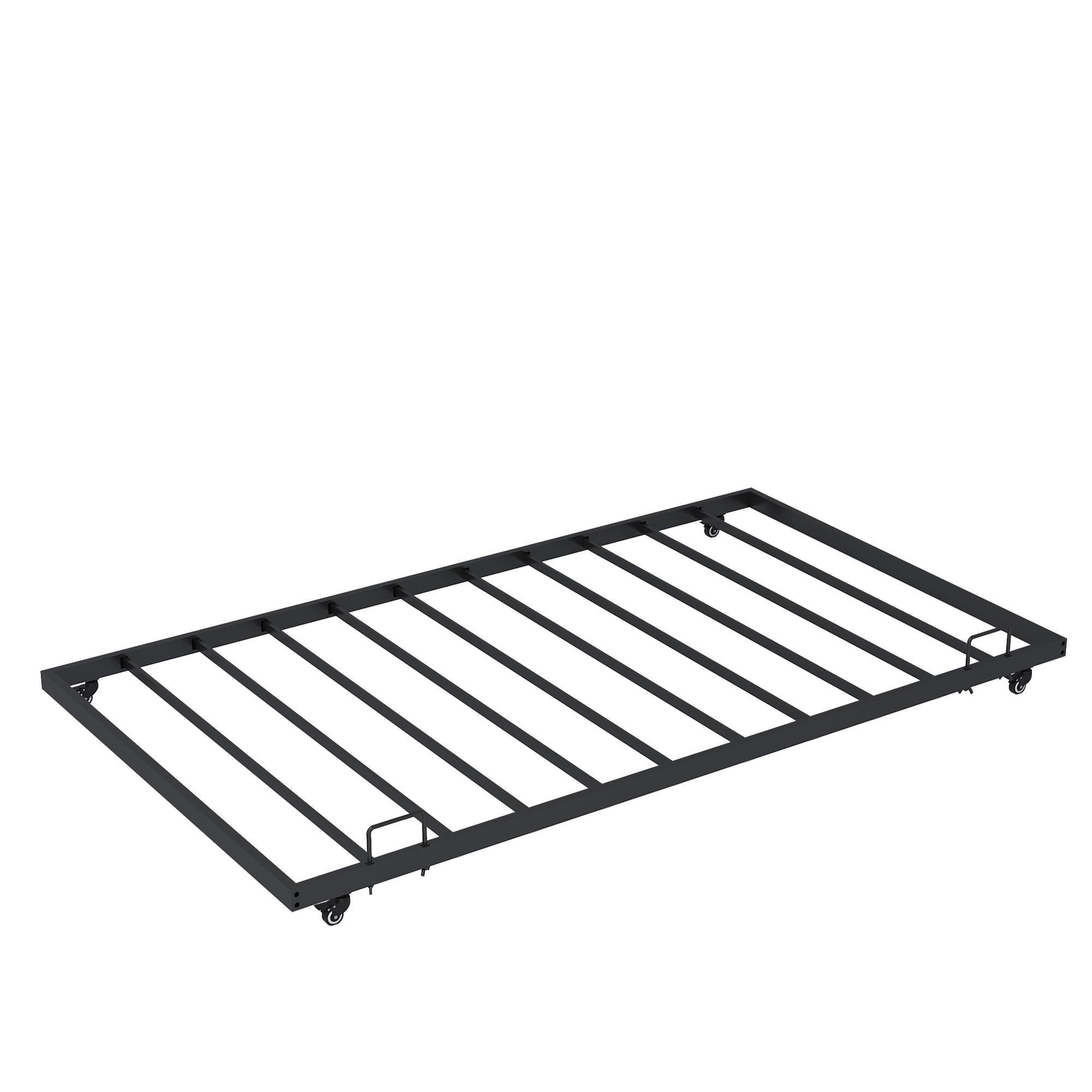 Metal Twin Over Full Bunk Beds with Trundle Bed, UHOMEPRO Twin Over Full Bunk Beds for Kids Adults Teens, Dorm Room Bunkbed with Trundle, 2 Ladders, CPC Certification, No Box Spring Needed, Black