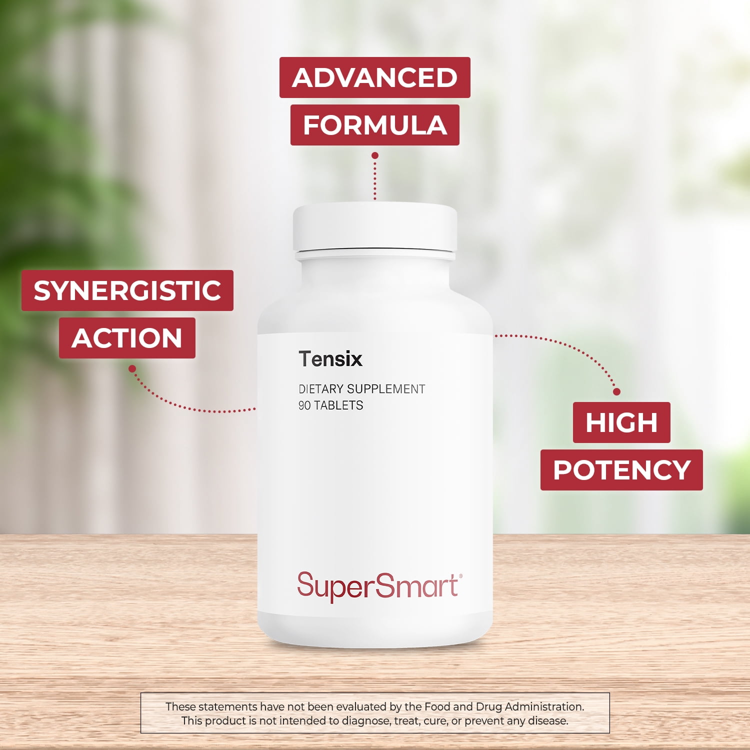 SuperSmart Tensix (Advanced Formula) - with Hawthorn Extract, Potassium, Fish Peptides - Synergistic Action Supplement | Non-GMO & Gluten Free - 90 Tablets