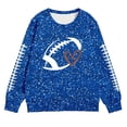 thumbnail image 3 of Crewneck Sweatshirt Kids Cute Glitter Crew Neck Hoodless Sweatshirt Long Sleeve Pullover Blue 4-5 Years, 3 of 4