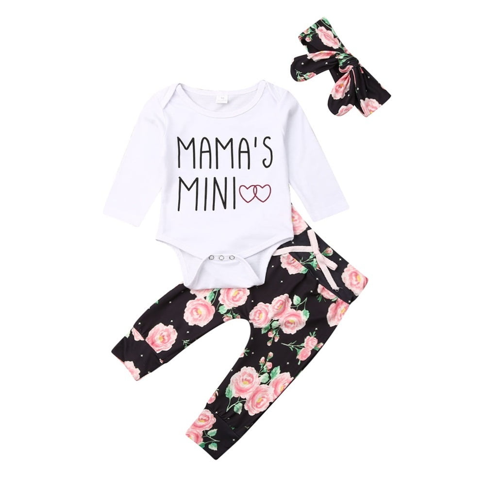 Headband Outfits Clothes Set Newborn Infant Baby Girl Romper Bodysuit Jumpsuit