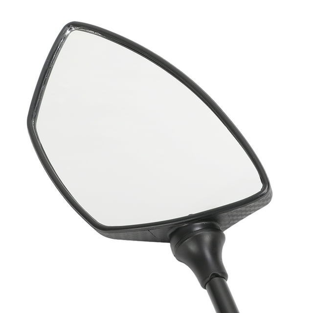 Espejo retrovisor para motocicleta, rotación de 360°, lente de vidrio convexo, estilo de fibra de carbono, Universal, para Scooter, deporte, moto de cross, ATV, negro Jadeshay A