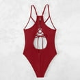 thumbnail image 5 of Elainilye Fashion Womens Swimsuits One Piece Sexy Solid Color Swimwear High Waist Swimwear Bathing Suit,Red, 5 of 7