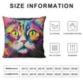 thumbnail image 5 of GOSMITH  Throw Pillow Cover with Cute Cat Printed, Colorful Art Cat Pattern Throw Pillow Case with Hidden Zipper, Square Decorative Cushion Covers Pillowcase Home Sofa Bedroom Car, 5 of 5