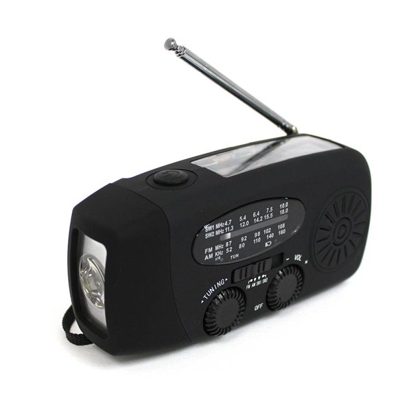 Lehman's Compact Emergency Shortwave AM FM Radio Flashlight Hand Crank