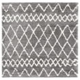 thumbnail image 2 of SAFAVIEH Berber Feride Geometric Shag Area Rug, Light Gray/Cream, 6'7" x 6'7" Square, 2 of 12