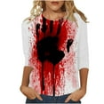 thumbnail image 1 of T-shirt Imprimé Halloween pour Femmes Col Rond Manches Confortables pour Fête Tenue Décontractée, 1 of 5