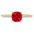 thumbnail image 7 of Solitaire with Accents Engagement Ring for Women - 2.7ct Simulated Pink Tourmaline in 14K Yellow Gold Promise Ring, 7 of 7