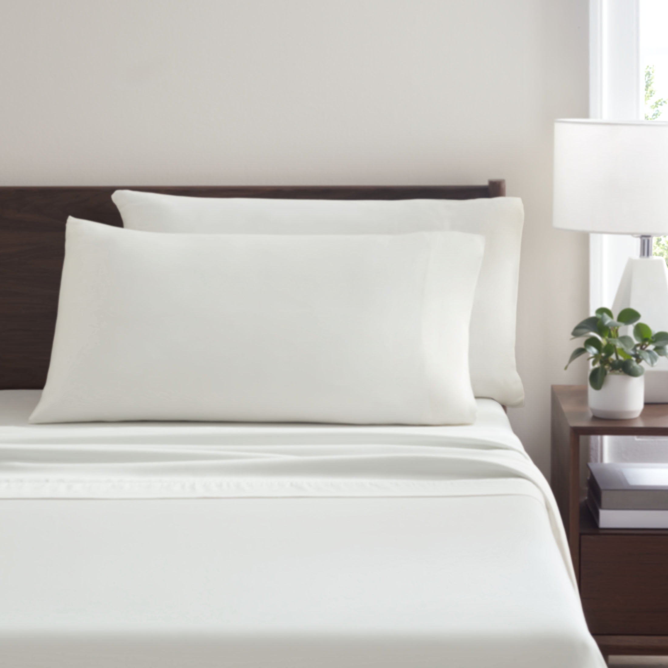 Allswell Soft & Silky Bleached Linen Rayon Derived from Bamboo Sateen Pillowcases, King (2 Count)