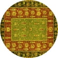 thumbnail image 1 of Ahgly Company Indoor Round Animal Yellow Traditional Area Rugs, 8' Round, 1 of 4