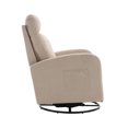 thumbnail image 5 of Upholstered Swivel Glider Chair for Nursery, Modern Glider Accent Chair Padded Seat with High Backrest Armchair Comfy Side Chair for Living Room Bedroom Offices, Beige, 5 of 8