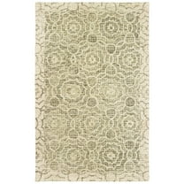 Oriental Weavers Tallavera Hand-made Wool Area Rug - 55606 - 8' x 10' - in Green/ Ivory - Global Style, Hand-Made Wool Rugs, Dining, Living Room Rug