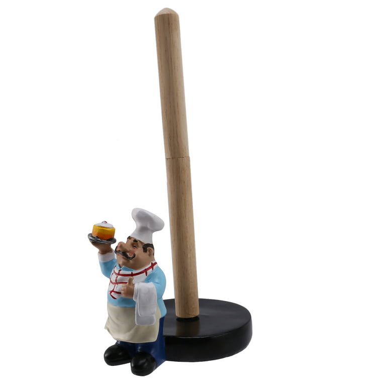 Hmwy-resin Chef Double Layer Paper Towel Holder Figurines Creative