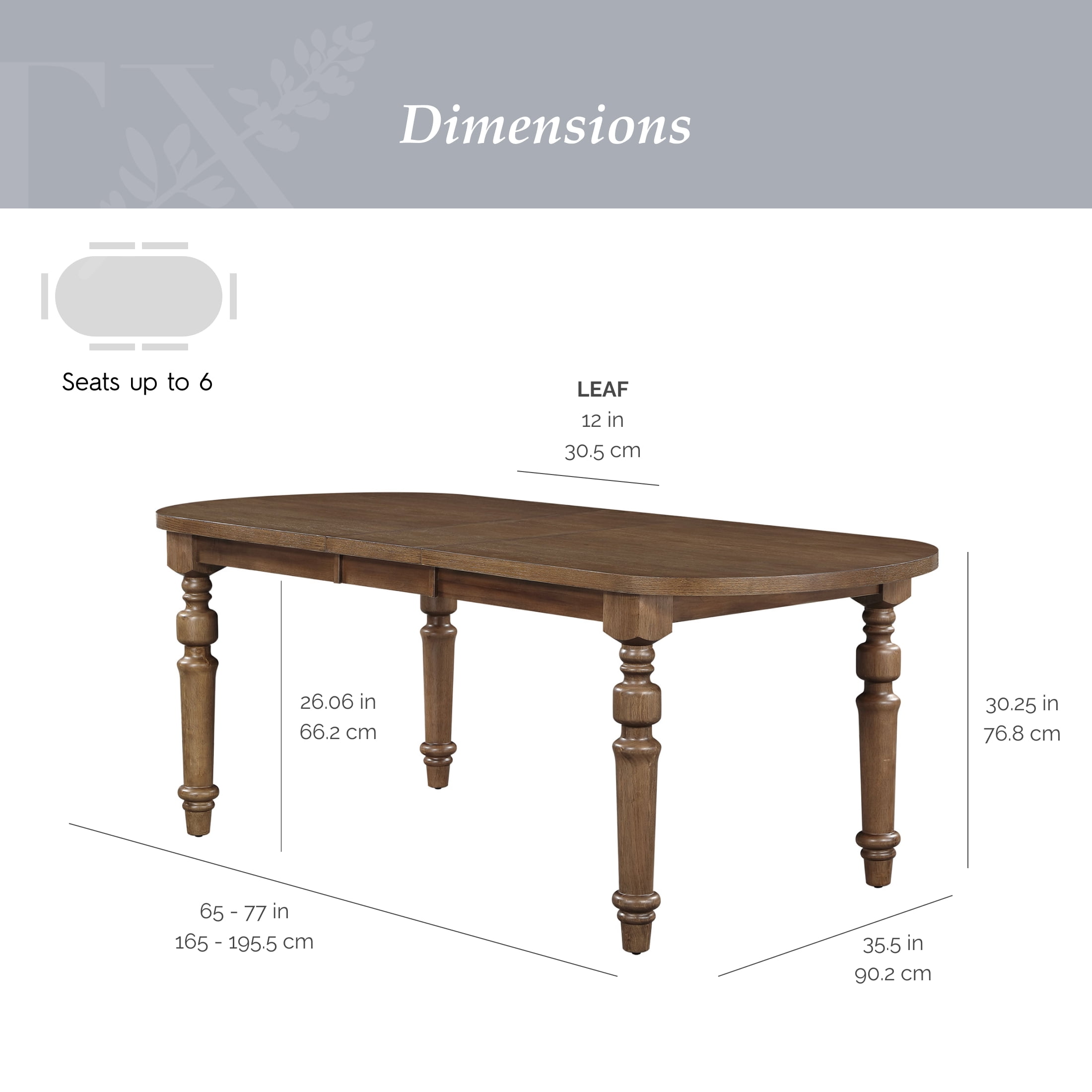 My Texas House Adler Extended Oval Dining Table, Comfortably Seats 6, Provincial Brown