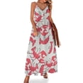 thumbnail image 1 of Vestido elegante sin mangas con langosta roja encantadora, vestido de playa para mujer, vestidos largos elegantes y chic para bodas y noches, 1 of 7