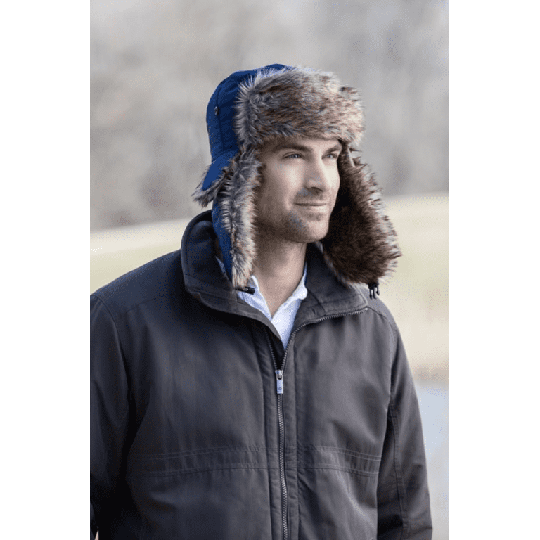 Britt's Knits Aviator Hat Faux Fur Winter Trapper Hat with Ear