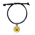 thumbnail image 1 of Laugh Cry Yellow Cute Online Chat Happy Bracelet Leather Rope Wristband Black Jewelry, 1 of 3