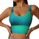 thumbnail image 1 of Balery Green Turquoise Teal Sujetadores deportivos con espalda cruzada para mujer, acolchados, sin costuras, de alto impacto, ideales para yoga, gimnasio, entrenamiento y fitness.-Large, 1 of 8