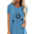 thumbnail image 4 of Gvmfive Women Short Sleeve Tunic Tops Casual Short Sleeve T Shirt Dandelion Print Loose Tee Blouse, 4 of 5