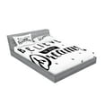 thumbnail image 2 of Ambesonne Saying Fitted Sheet & Pillow Sham Set, Self Confidence Phrase, Full, Black and White, 2 of 2
