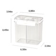 thumbnail image 1 of Clear Airtight Food Storage Container, 2.4L Bins With Lids, Multi-Compartment Grain Flour Holder, Kitchen Pantry Organizer, For Bulk Dry Goods, Snacks, Durable Plastic, Office Home Use $BS$3, 1 of 8