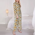 thumbnail image 2 of KLL Fall Thanksgiving Day Print Women's Long Sleeve Pajamas with Pants Sleepwear Loungewear 2 Set-, 2 of 8