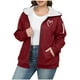 thumbnail image 2 of HongQid Women's Sherpa Plus Size Casual Fuzzy Hoodies Sweatshirt Long Sleeve Full Zipper Track Tops Athletic Jackets with Pockets, 2 of 4