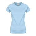 thumbnail image 2 of TANGNADE Women's Basic Solid Color Cotton Crew Neck Slim Fit Tunic Short Sleeve T Shirt, A Simple Cotton Soft T-Shirt for Outdoor Light Blue M, 2 of 3